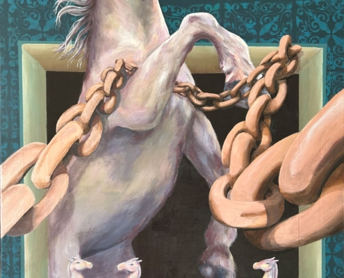 Pferd in Ketten